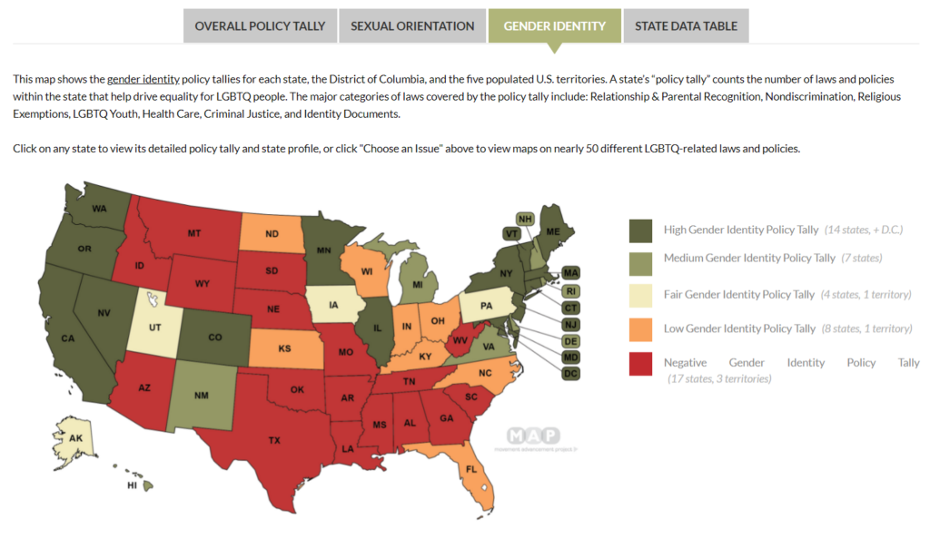 transgender equality map